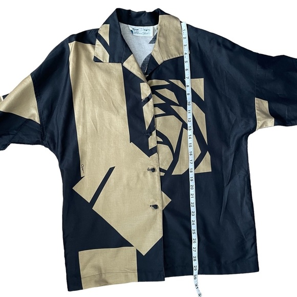 Penthouse Gallery by Catherine Ogust vintage cotton bold geometric retro shirt - Picture 3 of 15